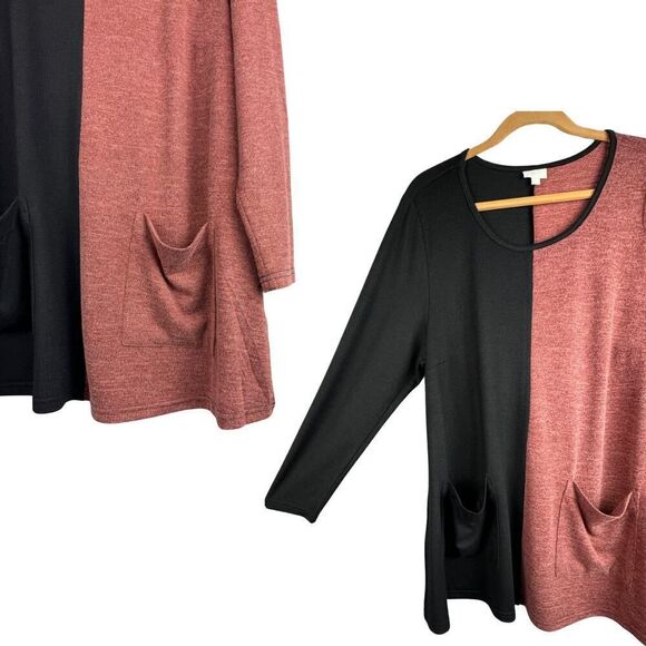 Zim &‎ Zoe Tunic Top Womens Size 18 Black & Spice Long Sleeves Pockets Bundle - Picture 3 of 8